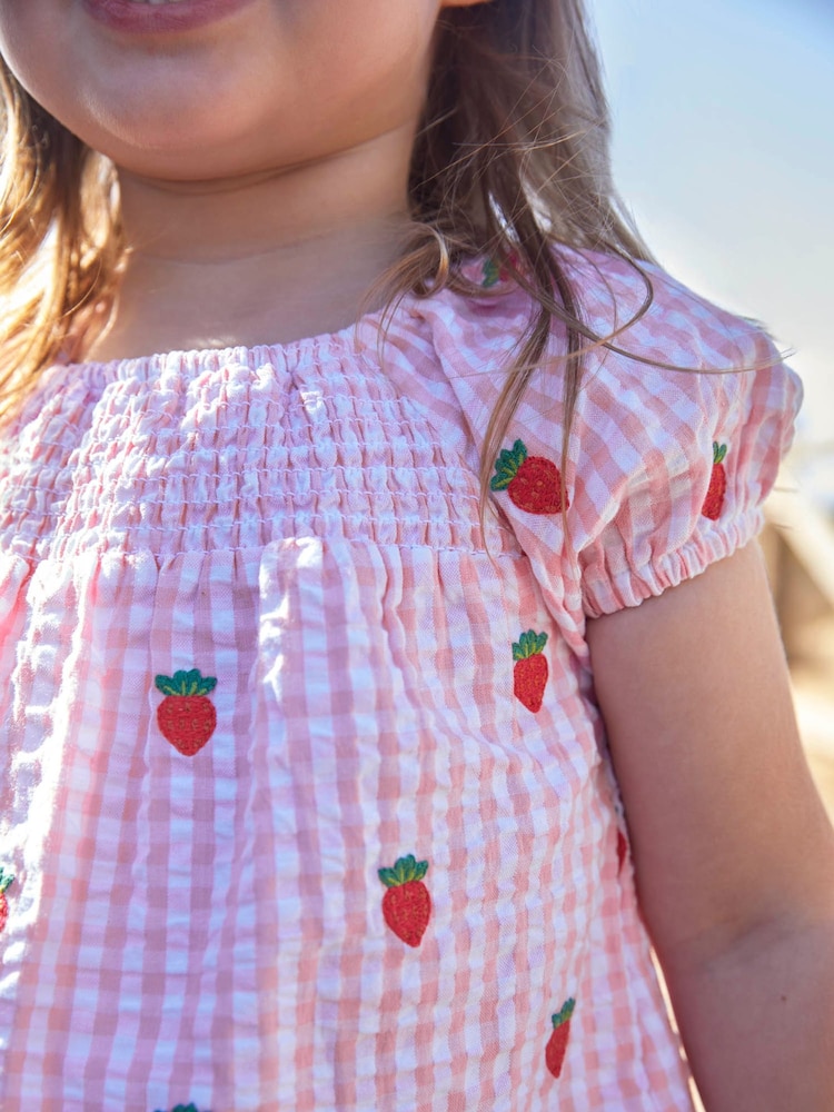 Top bordado de fresas para niña de Jojo Maman Bébé - Imagen 2 de 4
