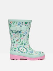 Joules Kids' Teal Blue Printed Wellies - Image 1 of 6
