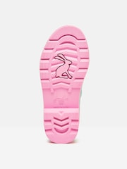 Joules Kids' Teal Blue Printed Wellies - Image 4 of 6