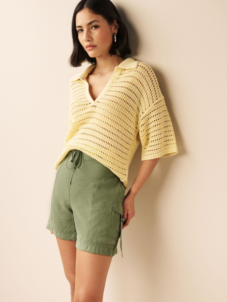 Khaki Green Utility Shorts - Image 1 of 5