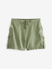 Khaki Green Utility Shorts - Image 4 of 5