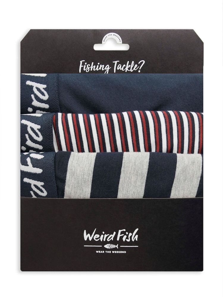 Bleumarin albastru - Boxeri Weird Fish Ashridge, pachet de 3 - Imaginea 2 din 7