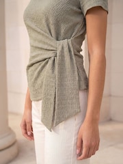 Roman Green Petite Textured Top - Image 4 of 4