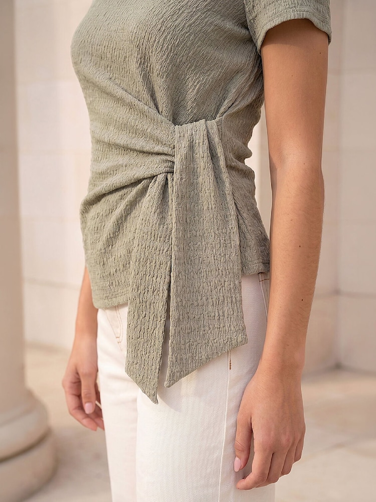 Roman Green Petite Textured Top - Image 4 of 4 Roman Green Petite Textured Top - Image 4 of 4