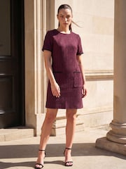 Roman Red Petite Textured Dress - Image 3 of 4