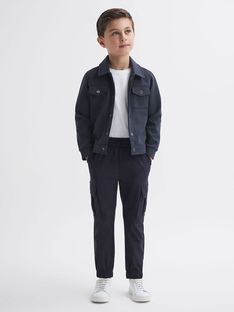 Reiss Eclipse Blue Jerry Junior Twin Pocket Overshirt - Image 1 of 5