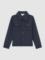 Reiss Eclipse Blue Jerry Junior Twin Pocket Overshirt - Image 2 of 5