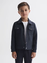 Reiss Eclipse Blue Jerry Junior Twin Pocket Overshirt - Image 3 of 5