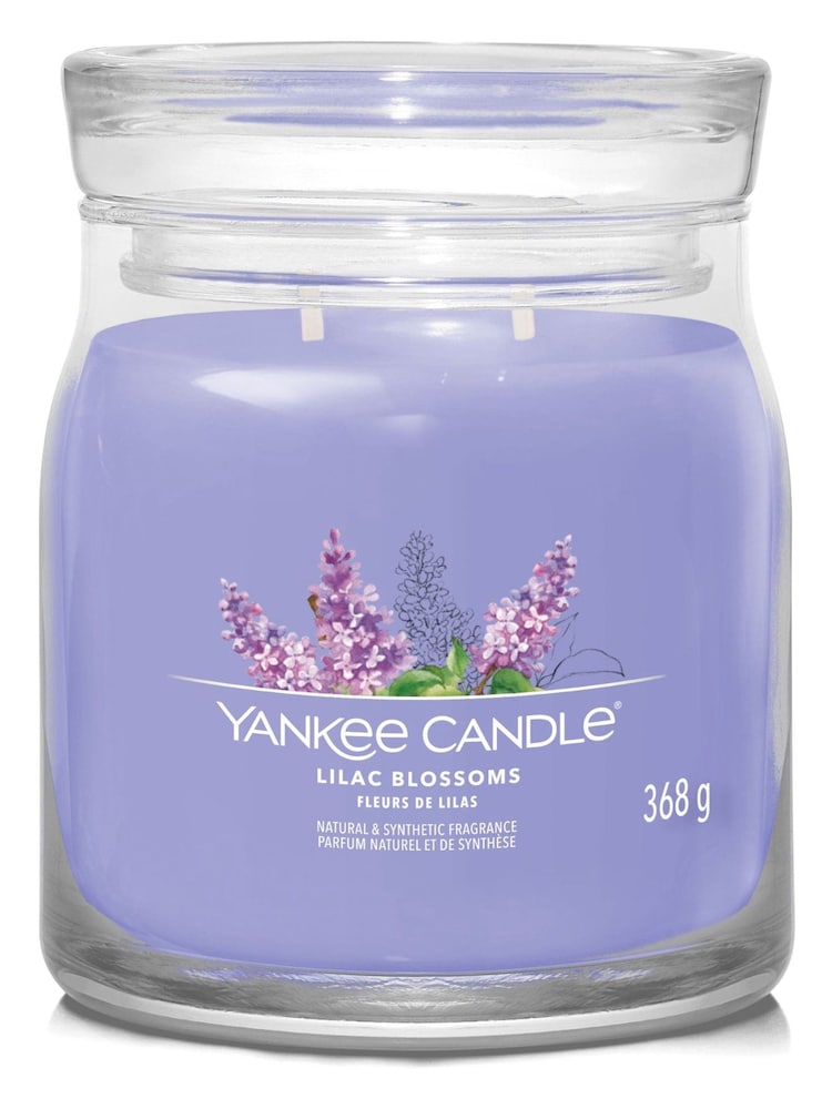Yankee Candle Purple Signature Medium Jar Lilac Blossoms Scented Candle - Image 2 of 3