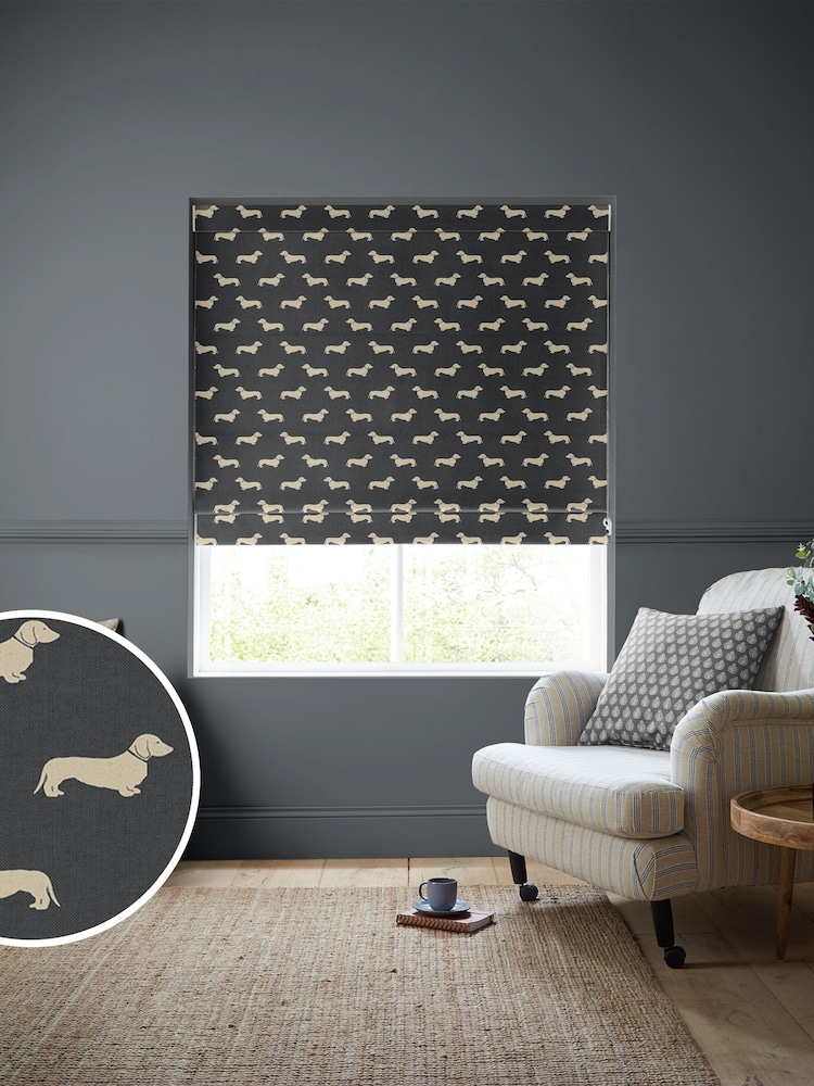 Emily Bond Smokey Grey 100% Cotton Peggy Made to Measure Roman Blinds - Image 1 of 6