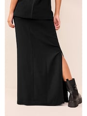 Black Tailored Crepe Column Skirt - Image 3 of 6