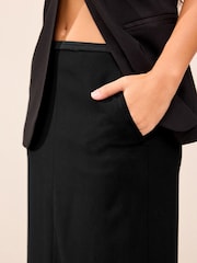 Black Tailored Crepe Column Skirt - Image 4 of 6