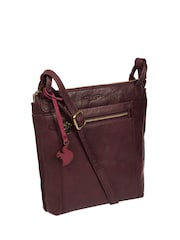 Ciruela - Bolso bandolera de cuero Rego de Conkca - Imagen 4 de 5