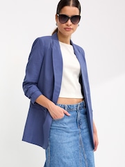 Denim Relaxed Fit Edge to Edge Blazer - Image 1 of 6