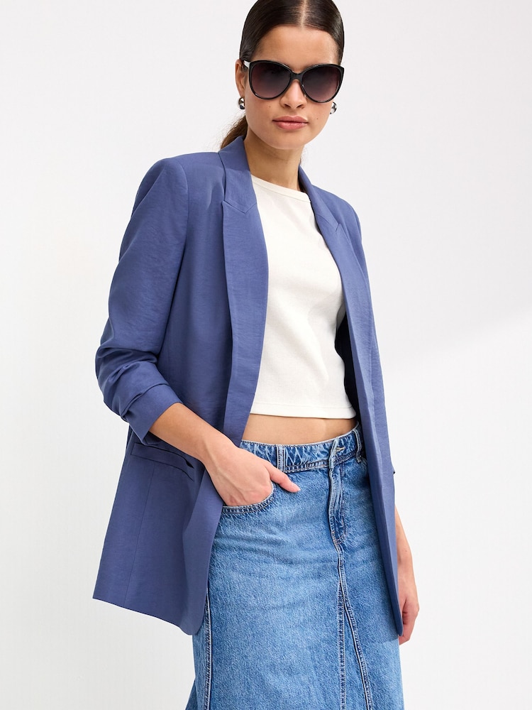 Denim Relaxed Fit Edge to Edge Blazer - Image 1 of 6