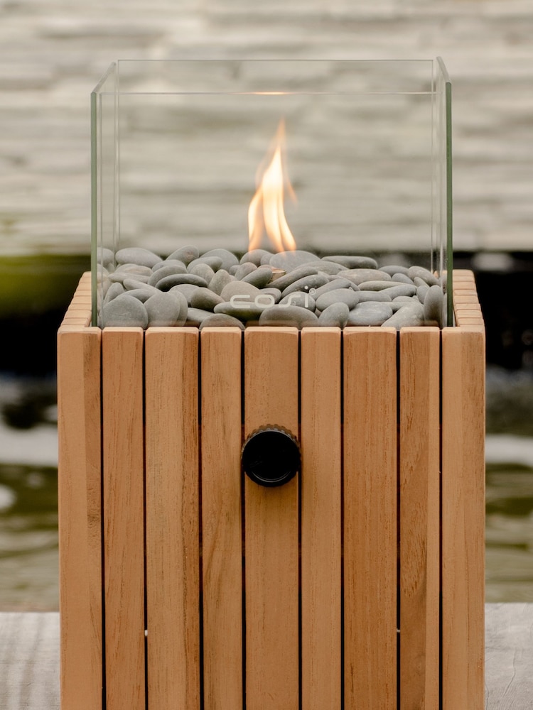 Pacific Natural Garden Cosiscoop Timber Square Fire Pit Lantern - Image 1 of 4