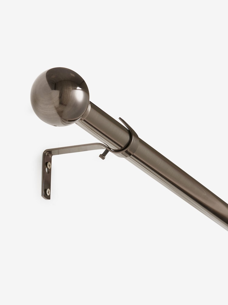 Pewter Grey Ball Finial Extendable Curtain 28mm Pole Kit - Image 5 of 5 Pewter Grey Ball Finial Extendable Curtain 28mm Pole Kit - Image 5 of 5