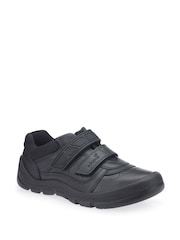 Start-Rite Rhino Warrior Riptape Black Leather School Shoes - Image 2 of 4