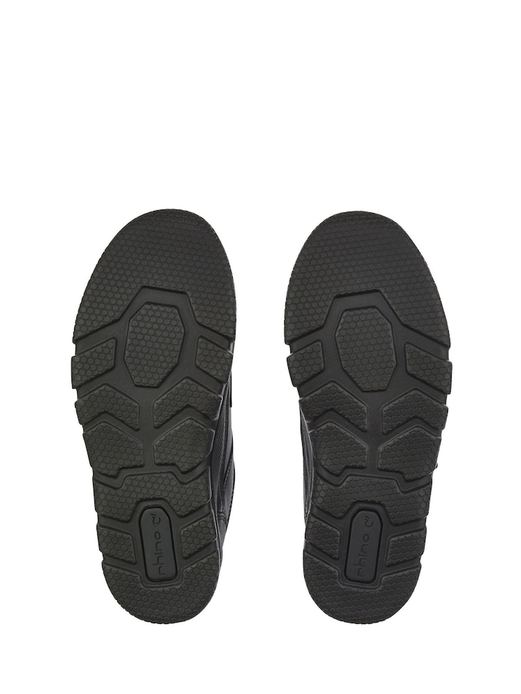 Start-Rite Rhino Warrior Riptape Black Leather School Shoes - Image 4 of 4