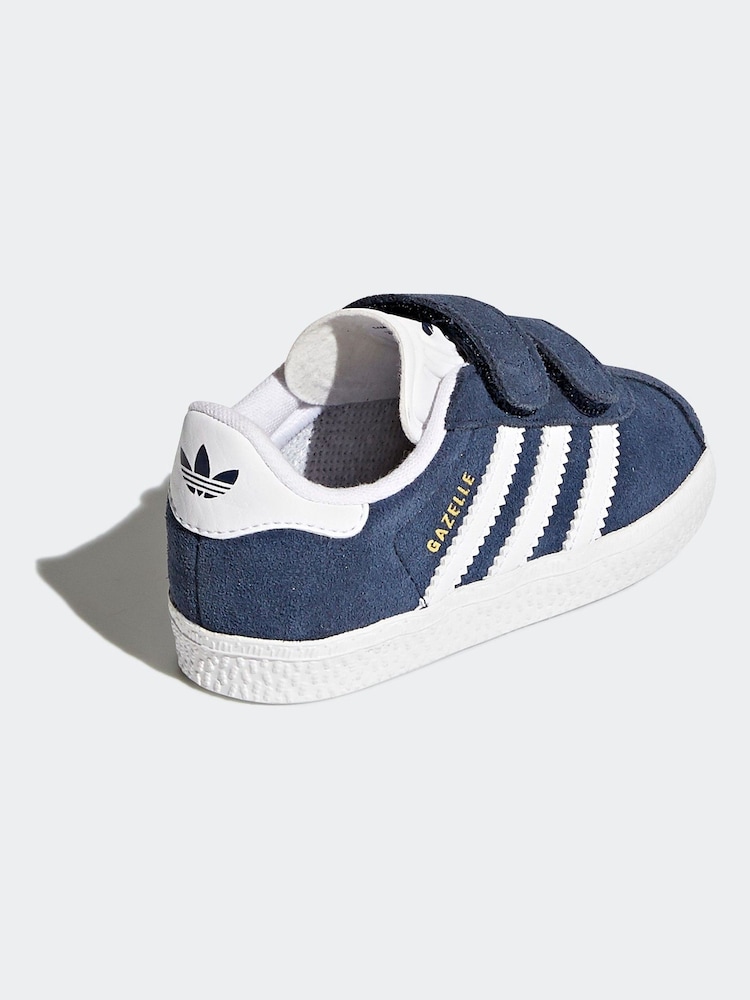 adidas Originals Navy Gazelle Infant Trainers - Image 2 of 6