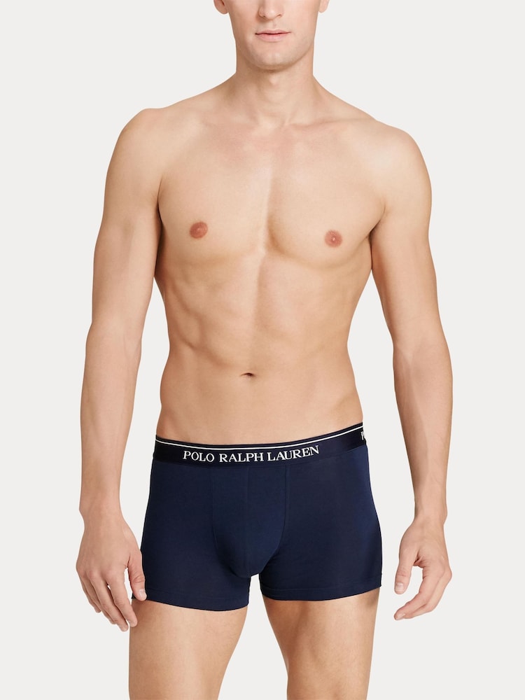 Polo Ralph Lauren Navy Plain Stretch Cotton Boxers 3 Pack - Image 2 of 2