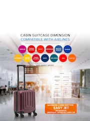 Flight Knight 45x36x20cm Easy Jet Underseat 8 Wheel ABS Hard Case Cabin Carry On Hand Luggage - Image 6 of 7