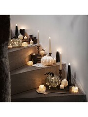 Lights4fun Silver 6 Mini Silver Light Up Pumpkin Decorations - Image 3 of 3
