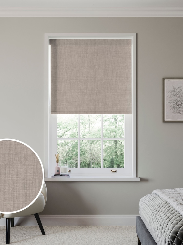 Linen Natural Rapid Made to Measure Blackout Roller Blind - Image 1 of 6