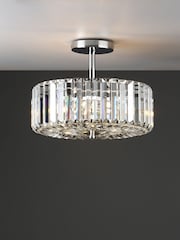 Laura Ashley Chrome Fernhurst Semi Flush Flush Ceiling Fitting Ceiling Light - Image 1 of 5