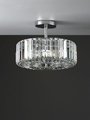 Laura Ashley Chrome Fernhurst Semi Flush Flush Ceiling Fitting Ceiling Light - Image 2 of 5