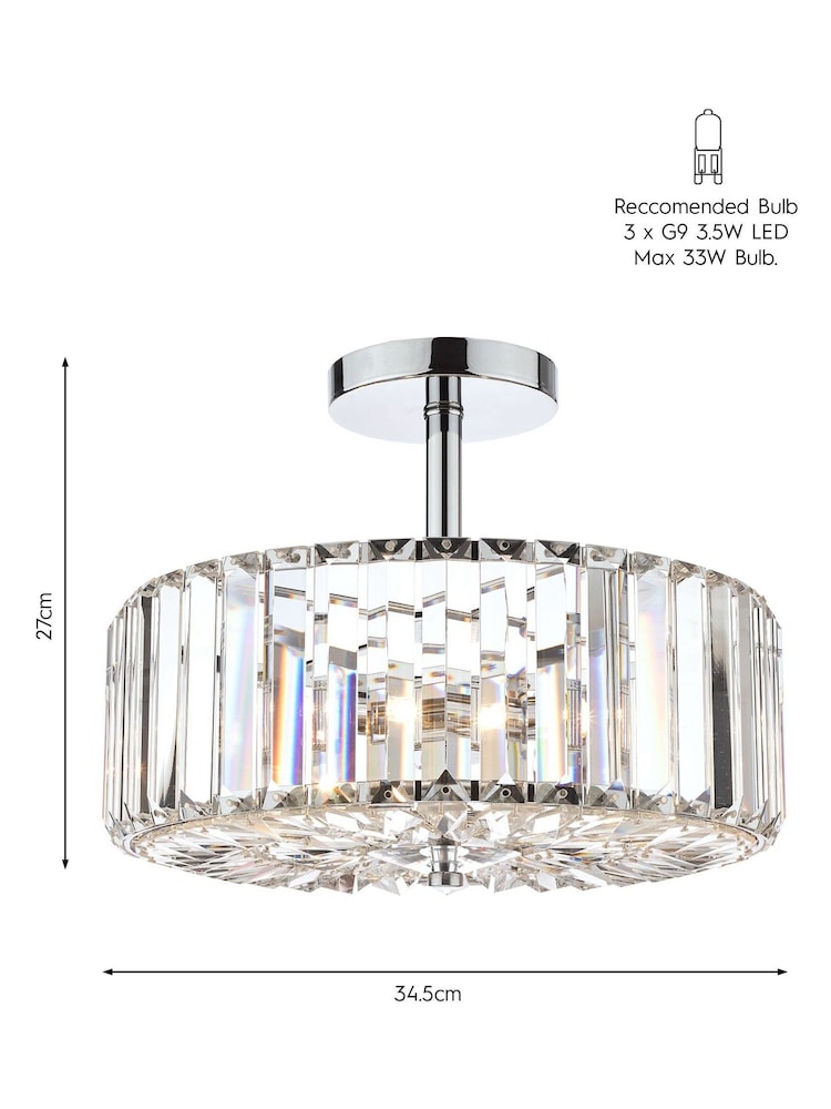 Laura Ashley Chrome Fernhurst Semi Flush Flush Ceiling Fitting Ceiling Light - Image 5 of 5
