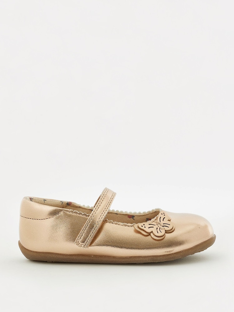 Rose Gold Wide Fit (G) Butterfly Mary Jane Shoes - Image 1 of 5