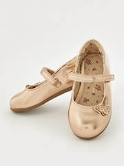 Rose Gold Wide Fit (G) Butterfly Mary Jane Shoes - Image 2 of 5
