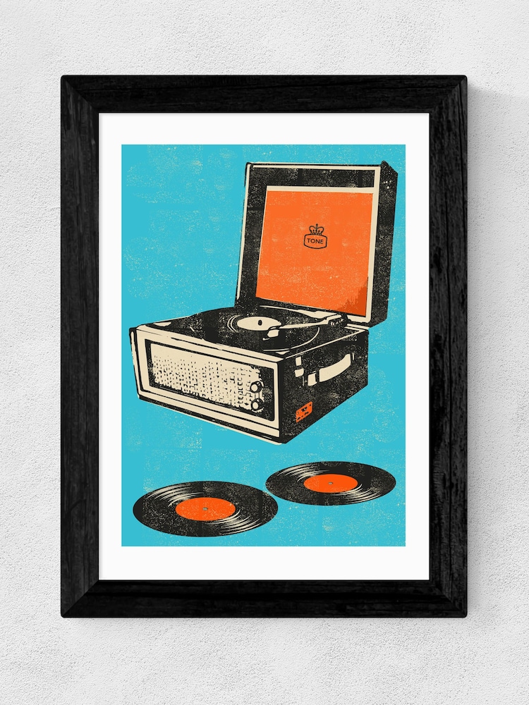 East End Prints Black Record Player Print - Image 1 of 3 East End Prints Black Record Player Print - Image 1 of 3
