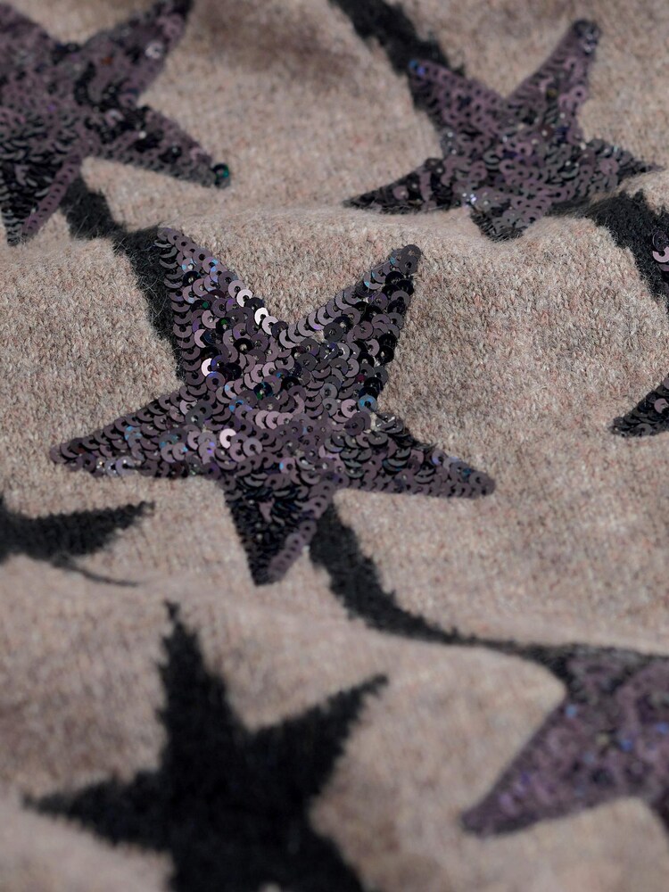 Brown Longline Sequin Star Jumper - Image 6 of 6