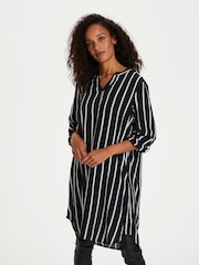 Kaffe Marana Long Sleeve Black Shirt Dress - Image 1 of 6