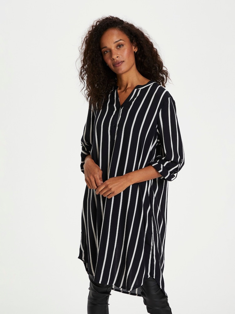 Kaffe Marana Long Sleeve Black Shirt Dress - Image 1 of 6