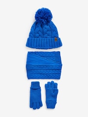 Cobalt Blue Knitted Hat, Gloves and Scarf 3 Piece Set (3-16yrs) - Image 1 of 2