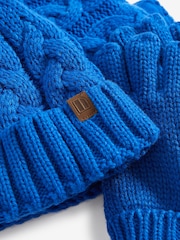 Cobalt Blue Knitted Hat, Gloves and Scarf 3 Piece Set (3-16yrs) - Image 2 of 2