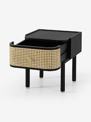 MADE.COM Black Stain Oak and Rattan Ankhara Bedside - Image 2 of 3