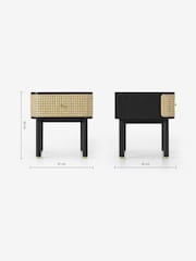 MADE.COM Black Stain Oak and Rattan Ankhara Bedside - Image 3 of 3