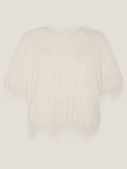 Monsoon Cream Tori Short Sleeve Fringe Top - Image 10 of 10