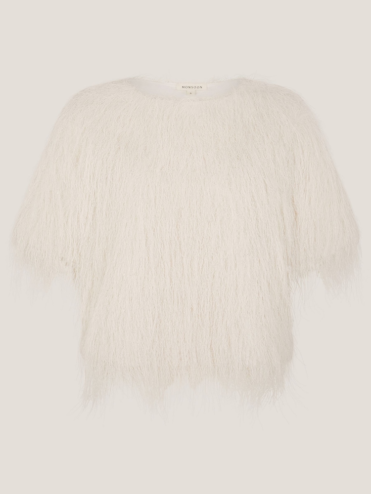 Monsoon Cream Tori Short Sleeve Fringe Top - Image 10 of 10 Monsoon Cream Tori Short Sleeve Fringe Top - Image 10 of 10