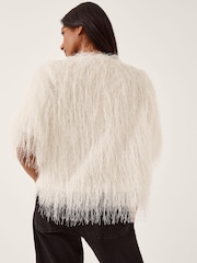 Monsoon Cream Tori Short Sleeve Fringe Top - Image 2 of 10