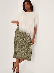 Monsoon Cream Tori Short Sleeve Fringe Top - Image 5 of 10