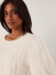 Monsoon Cream Tori Short Sleeve Fringe Top - Image 6 of 10