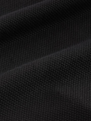 Black Gold Tipped Short Sleeve Textured Quarter Zip Polo Shirts - Image 7 of 7