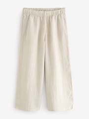 Natural 100% Linen Premium Wide Leg Trousers - Image 8 of 8