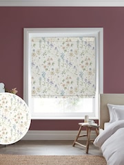 Laura Ashley Chalk Pink Wild Meadow Made to Measure 100% Cotton Roman Blinds - Image 1 of 5