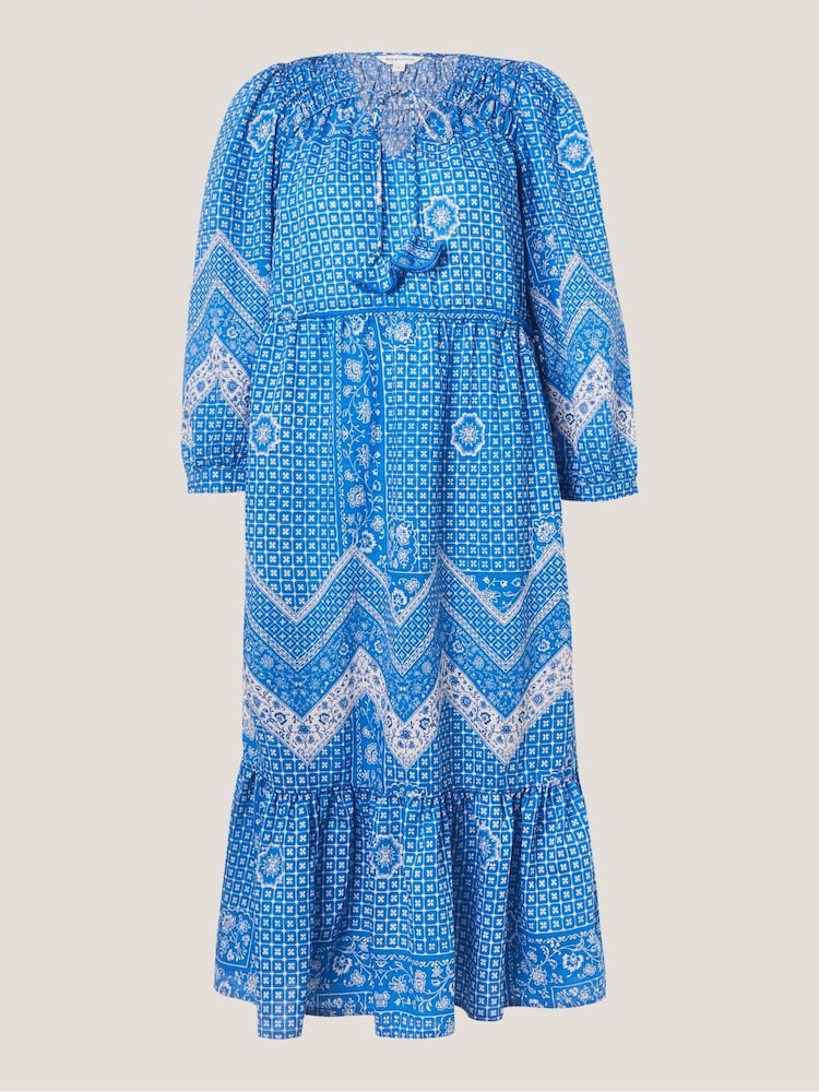 Monsoon Blue Iggy Print Dress - Image 1 of 1 Monsoon Blue Iggy Print Dress - Image 1 of 1